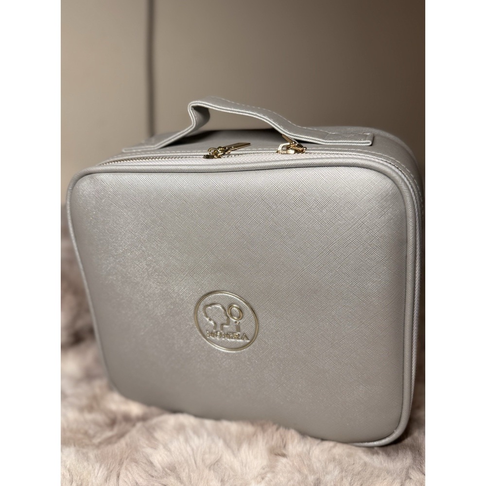 MOMIRA Large Cosmetic Train Case with Mult Setting Light Mirror Organizer
